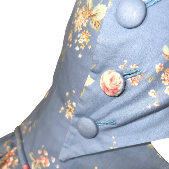 Vintage 80s Handmade Criss Cross Back Floral Cottagecore Dress XS - Picture 5 of 9